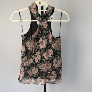 Heartloom Black and Pink Floral Blouse